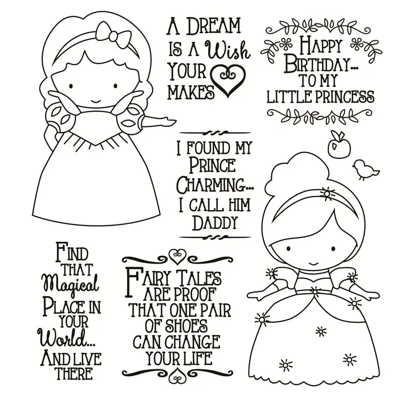 Прозрачный силиконовый штамп принцессы/печать для скрапбукинга своими