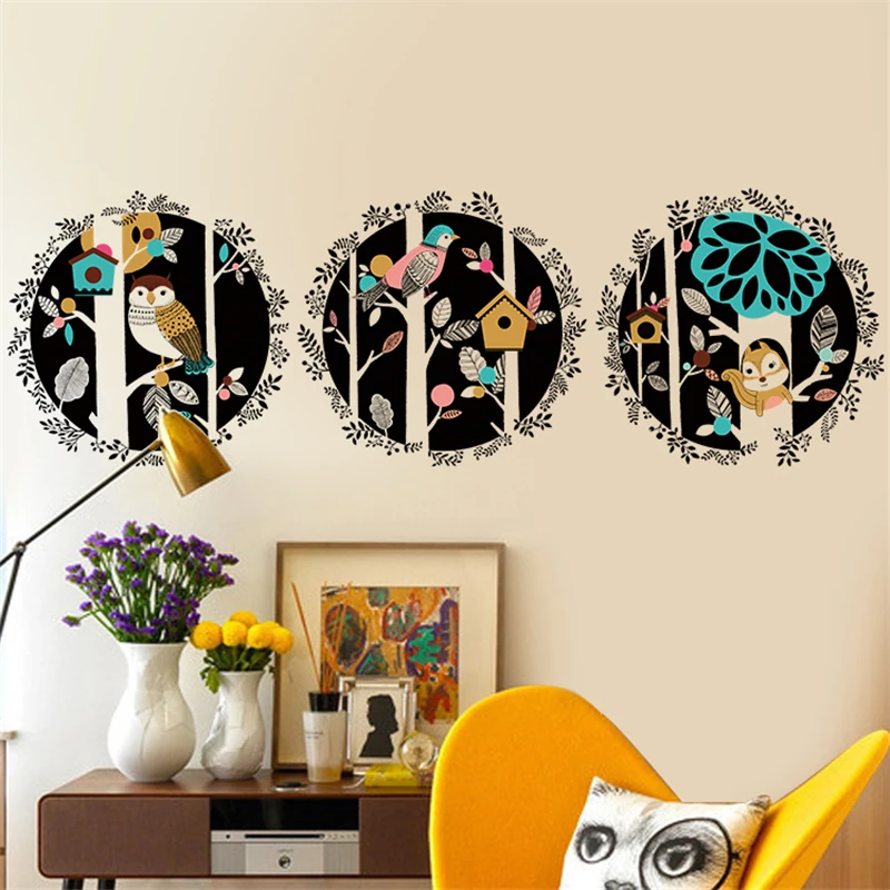 Креативные настенные наклейки в скандинавском стиле с птицами домашний декор