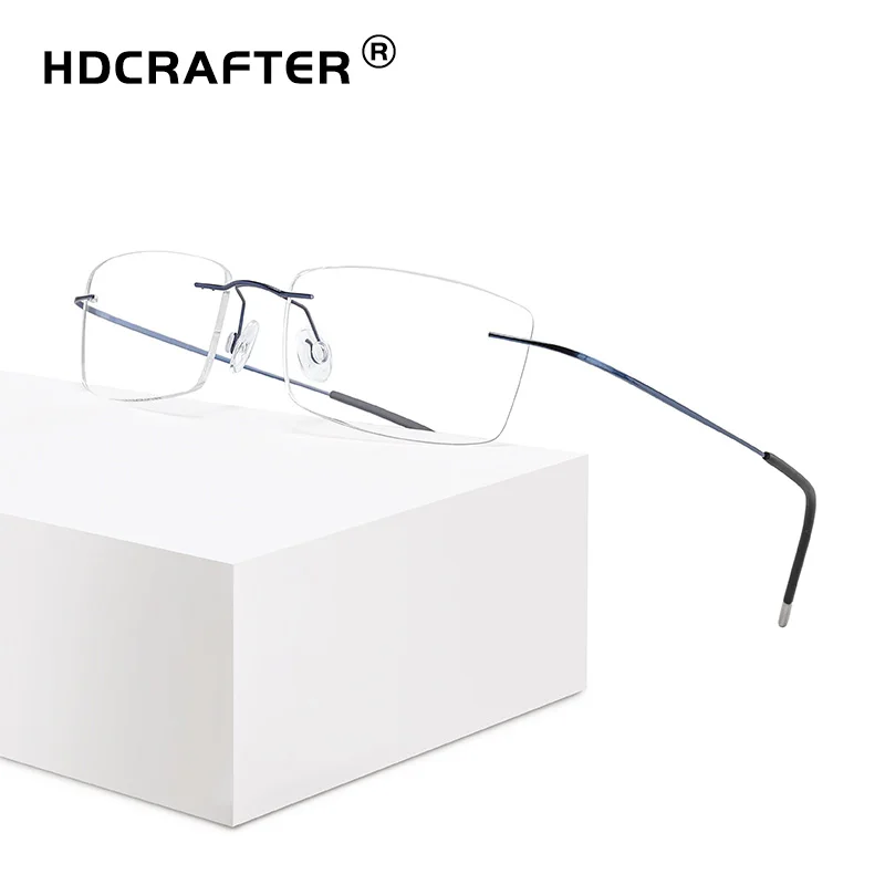 HDCRAFTER, очки для чтения, мужские, женские, титановые, без оправы, очки для мужчин и женщин, высокое качество, оптическая оправа, очки