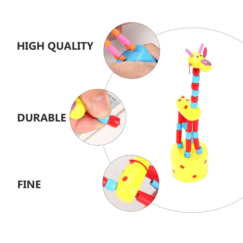 

3Pcs Creative Giraffe Swing Wooden Animal Dancing for Kids Random Color