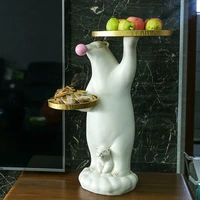 large floor decoration living room standing welcome polar bear tray into the door light luxury decoration new home gifts