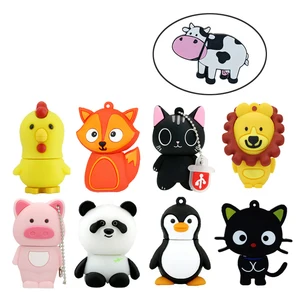 Милый мультяшный Кот, Ослик, USB-флеш-накопитель животное, Лев, тигр, свинья, USB-накопитель, флеш-карта 32 ГБ 16 ГБ 8 ГБ