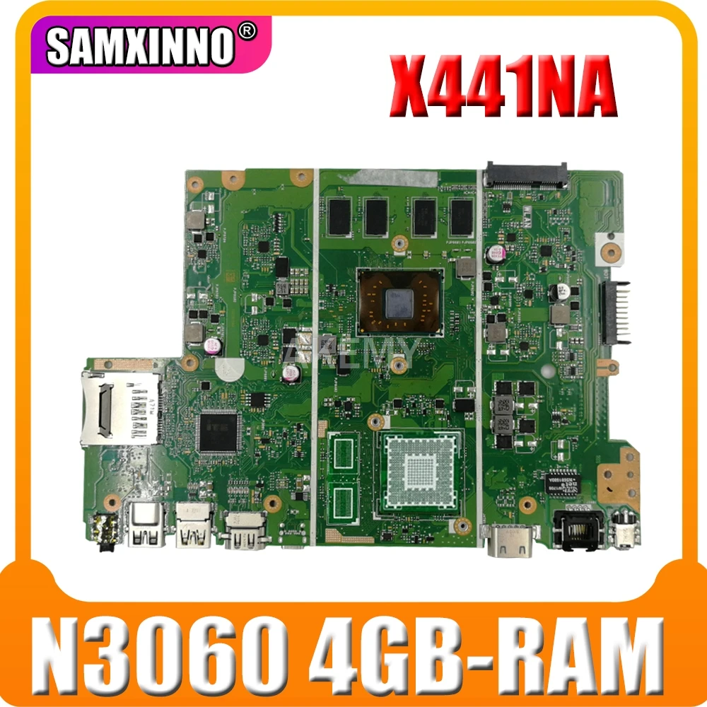 

Akemy X441NA W/ N3060 4GB-RAM Laptop Motherboard For Asus X441N X441NA F441N Laptop Mainboard