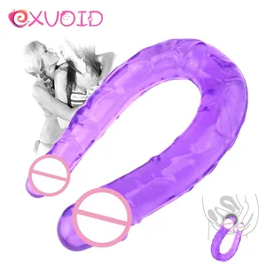 Длинный пенис EXVOID, без вибратора, секс-игрушки для женщин, лесбийский массажер простаты, точки G, реалистичный фаллоимитатор с двойной головкой, Женский мастурбатор