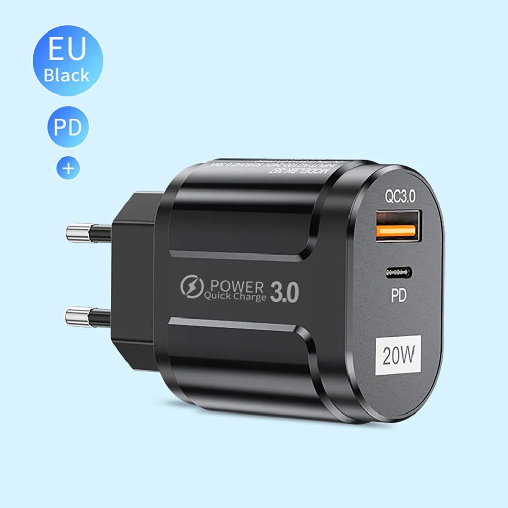 FLOVEME USB зарядное устройство PD 20 Вт 3A Быстрая зарядка 3 0 EU US вилка настенное быстрое