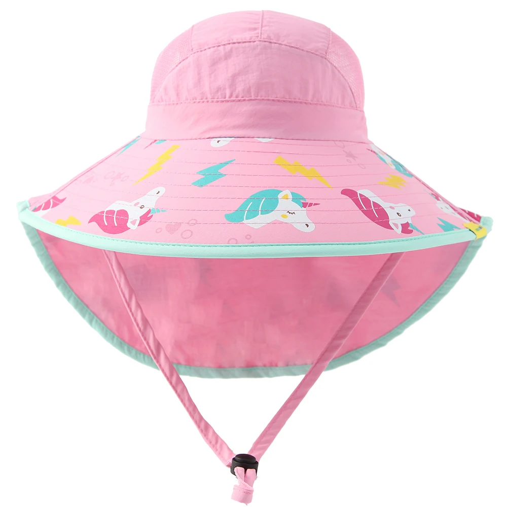 

Lemonkid Wide Brim Children Sun Hat Kids Bucket Cap Summer Beach Girls Travel Outdoor Fashion Cute Dinosaur Boy Casual Sun Hats