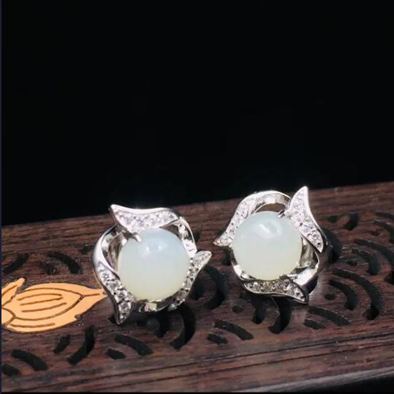 Женские серьги-гвоздики из серебра 925 пробы с цирконом | Украшения и аксессуары