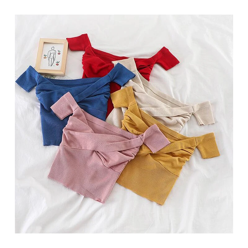 Лето 2020 Женский вязаный свитер модный сексуальный короткий топ для женщин| |