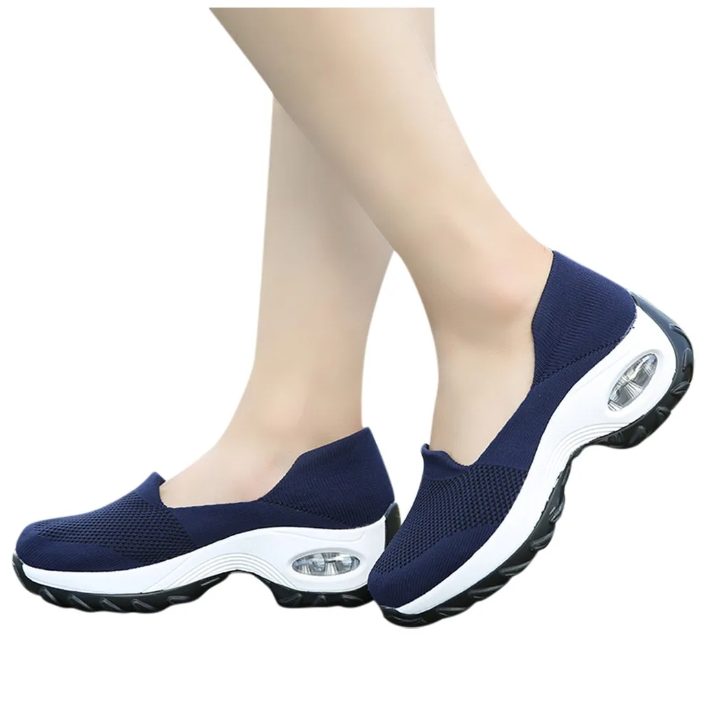 Модная женская повседневная обувь из сетчатого материала с толстой подошвой