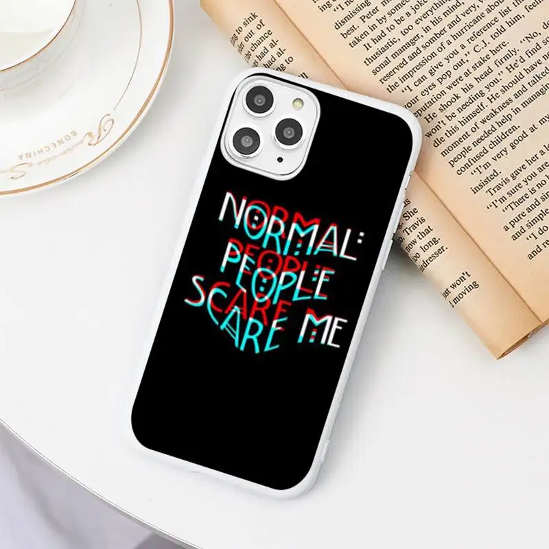 

Normal People Scare Me Phone Case Candy Color White for iPhone 11 pro XS MAX 8 7 6 6S Plus X 5S SE 2020 XR