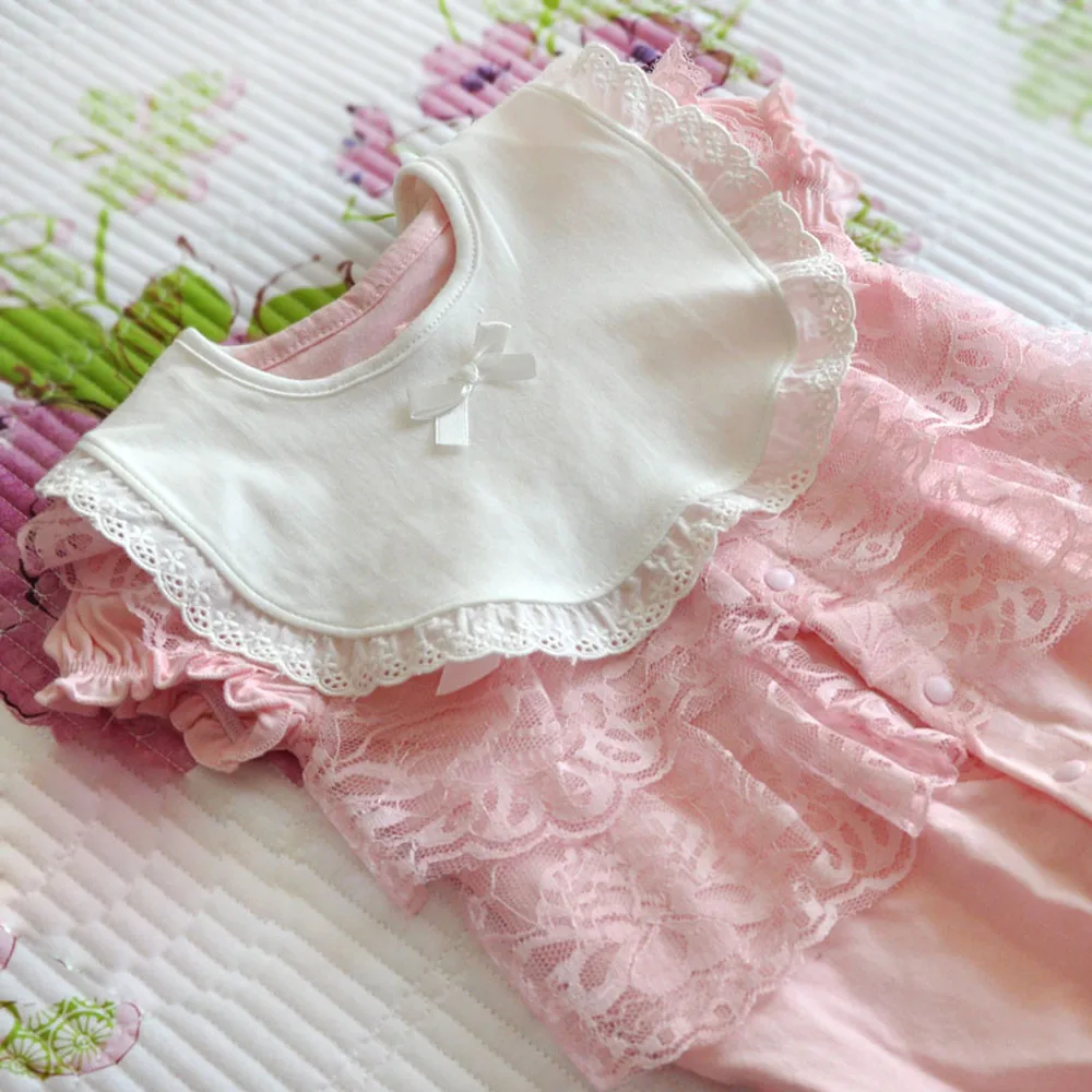 Нагрудники с оборками и цветочным рисунком для маленьких девочек тканевые