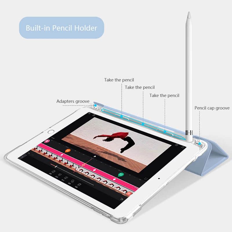 Чехол-книжка для iPad Pro 11 2020 полупрозрачный чехол Apple 2-го поколения A2228 A2231