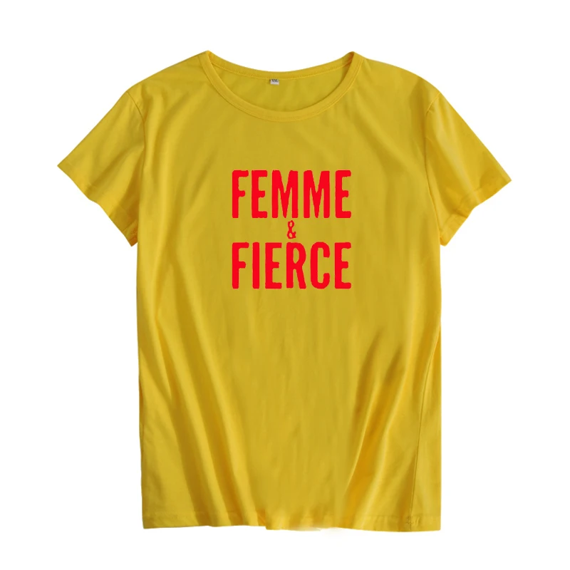 Femme Fierce Футболка модная женская футболка с лозунгом 2018 Новая черная белая