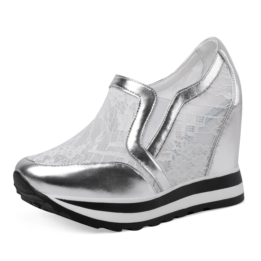 

Mesh + Genuine Leather Wedges High Heels Women Wedge Shoes Casual Elegant Ladies Soft Comfortable Female Footwear Pumps E0010