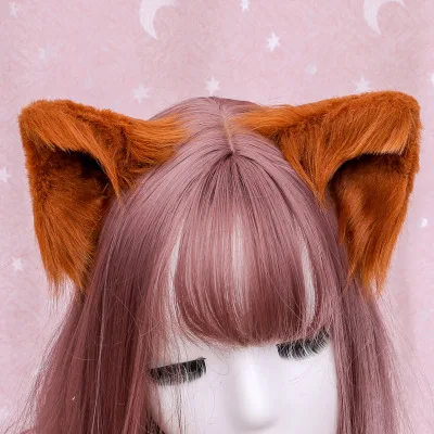 

2021 new anime decor cat ears realistic Women Fox ear lolita accessories cosplay ears gothic headdress halloween black cat ears