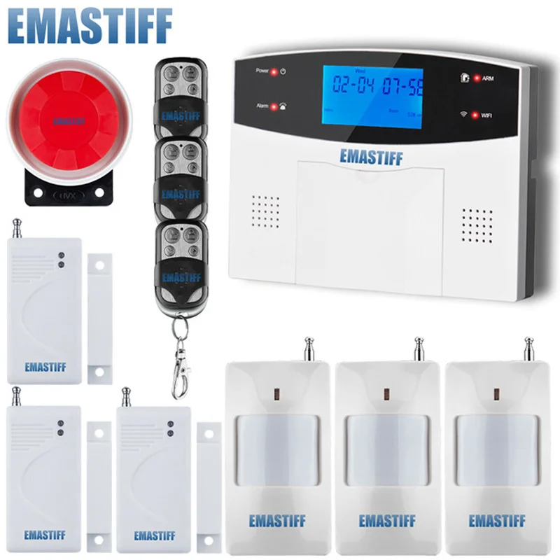E Wifi GSM PSTN сигнализация Беспроводная и Проводная детекторы сигнализация Умный дом релейный выход приложение английский/русский/испанский/Франция/Итальянский - Цвет: E
