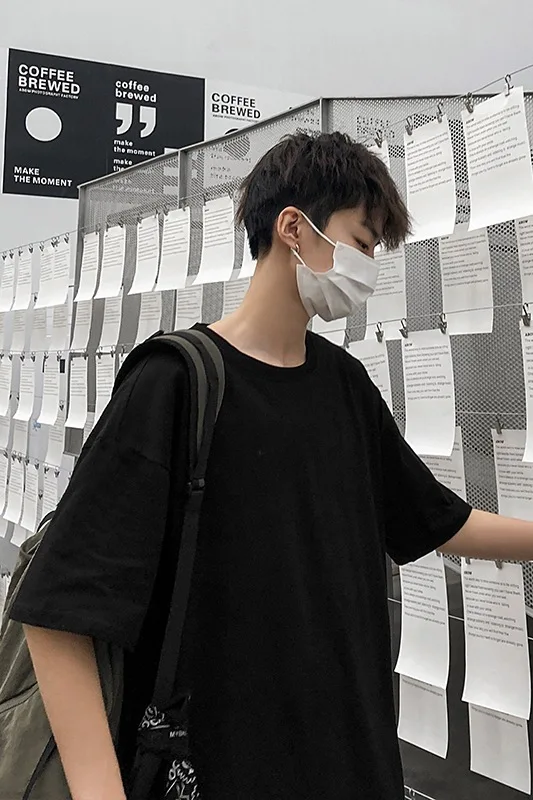 

2020 Summer New Hong Kong Style Trendy Teen Fashion Brand Short Sleeve Men and Women Couple Solid Color T-shirt