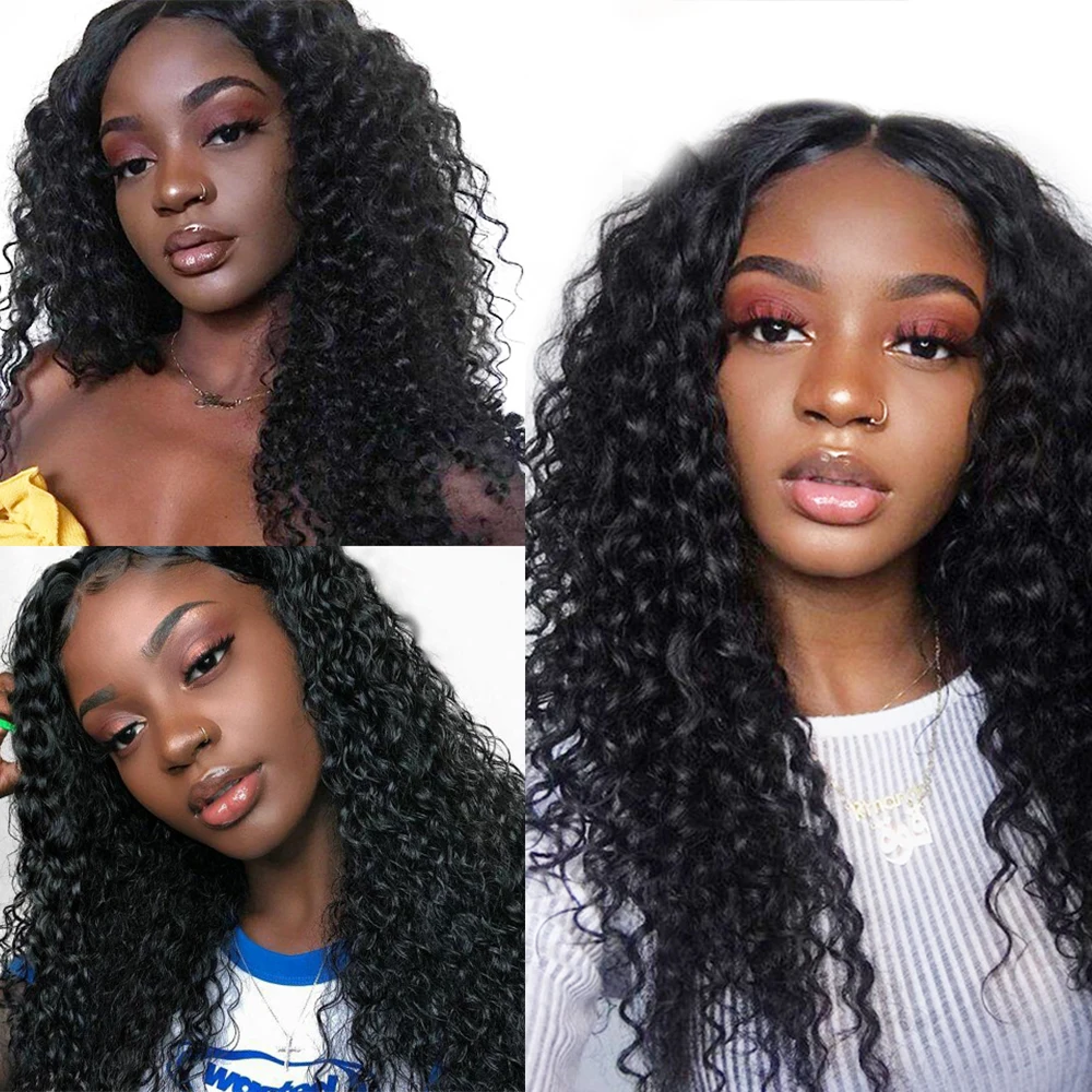 250% плотность вьющийся U-образный парик 100% монгольские человеческие волосы