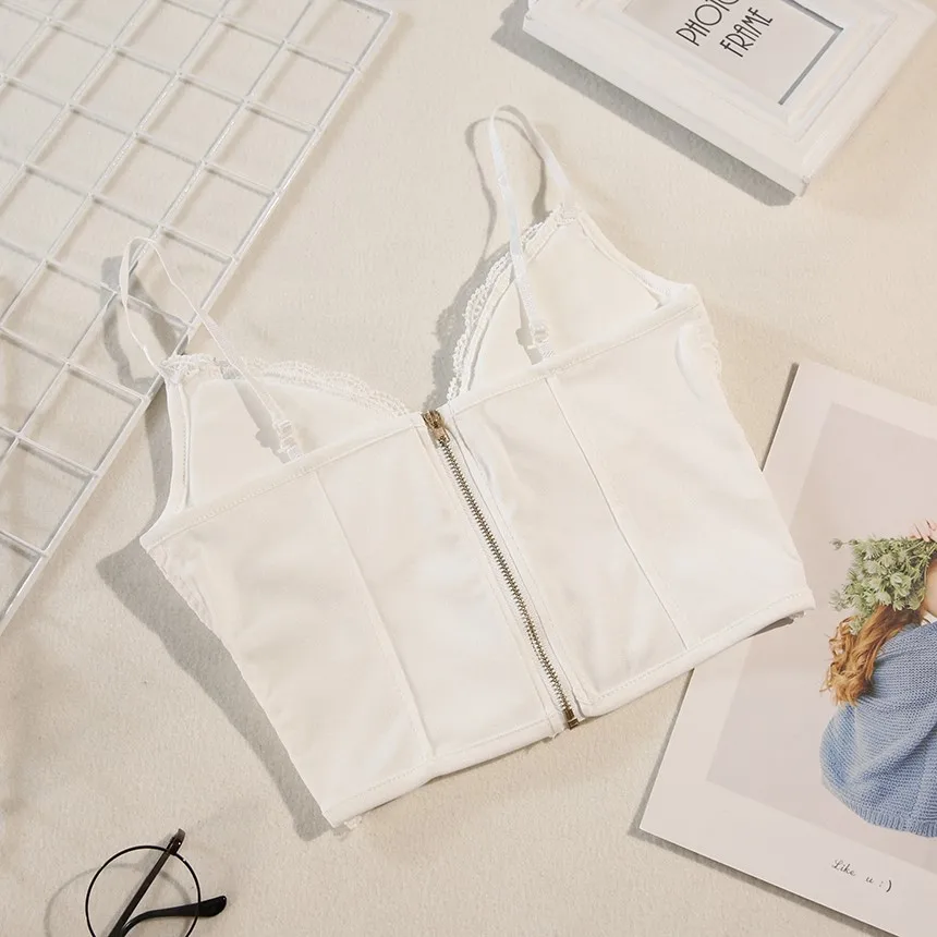 Кружевная блузка MUMUZI Женская белая и черная с коротким рукавом|Топы| |