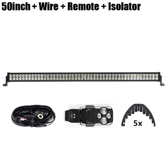 50in Remote Isolator 52 50 42 32 22 дюймов 300 Вт 288/240/180/120 Вт двухрядный прямой светодиодный светильник бар машина грузовик внедорожных Беспроводной дистанционного Управление монтажный комплект - Цвет: 50in Remote Isolator