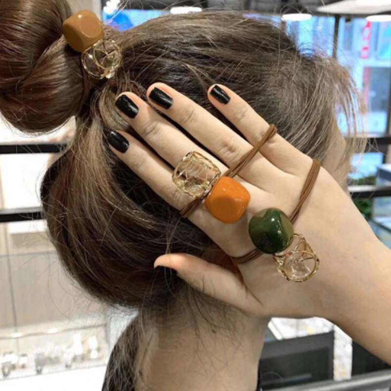 Женская резинка для волос с кристаллами многослойная эластичная прически