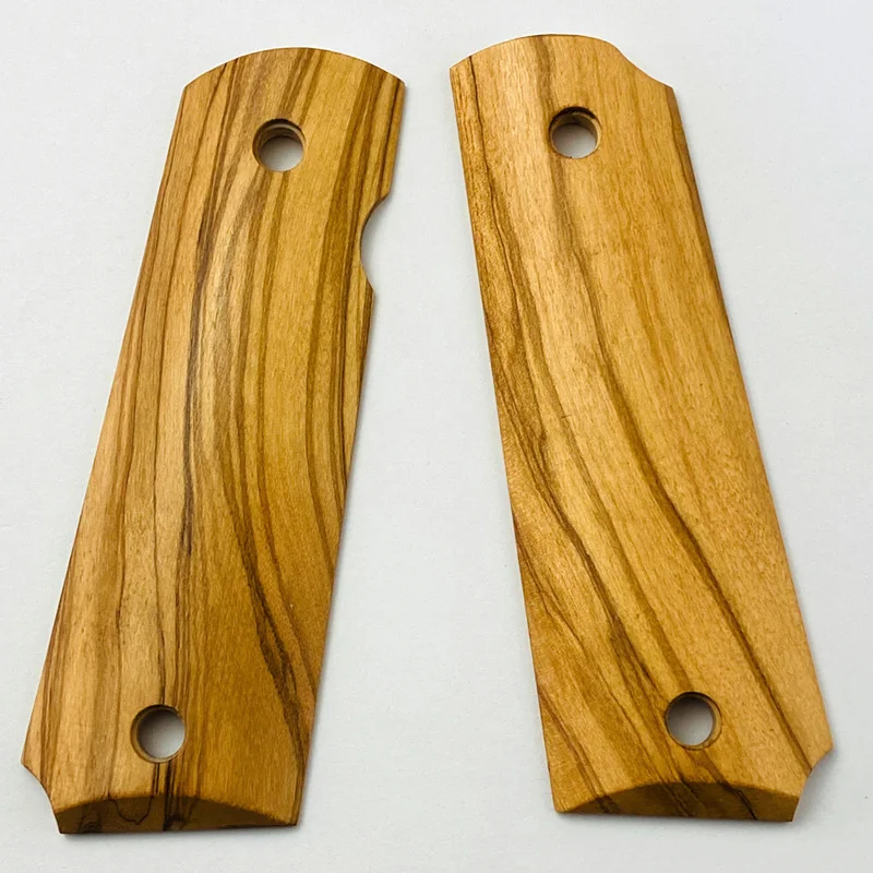 1 Pair Olive Wood CNC Custom P4 ZY 1911 Models Grip Handle Patches Full Size Decor Slabs DIY Making Scales Accessories Replace