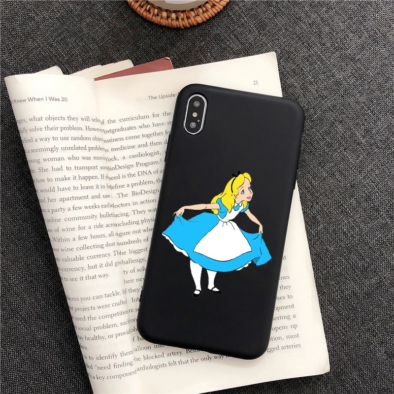 TPU Чехол для телефона с изображением принцессы Алисы в стране чудес для iphone 8 plus, чехол для телефона для iphone X, 5S, SE, 6, 6s, 7 Plus, 11 PRO MAX, Черный силиконовый чехол из ТПУ - Цвет: TPU