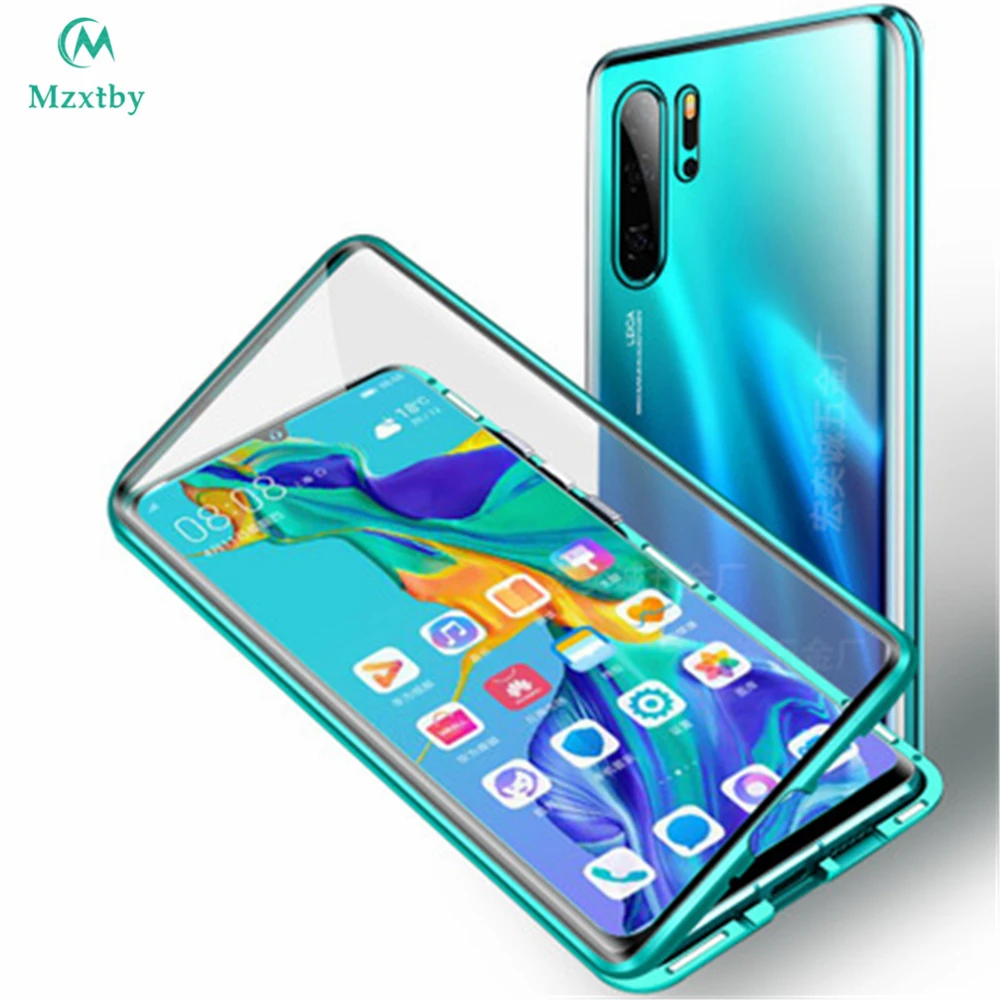 Роскошный Магнитный чехол для всего тела для Huawei Honor V10 10 Lite Play Nova 5 Pro прозрачный закаленное переднее+ заднее стекло чехол