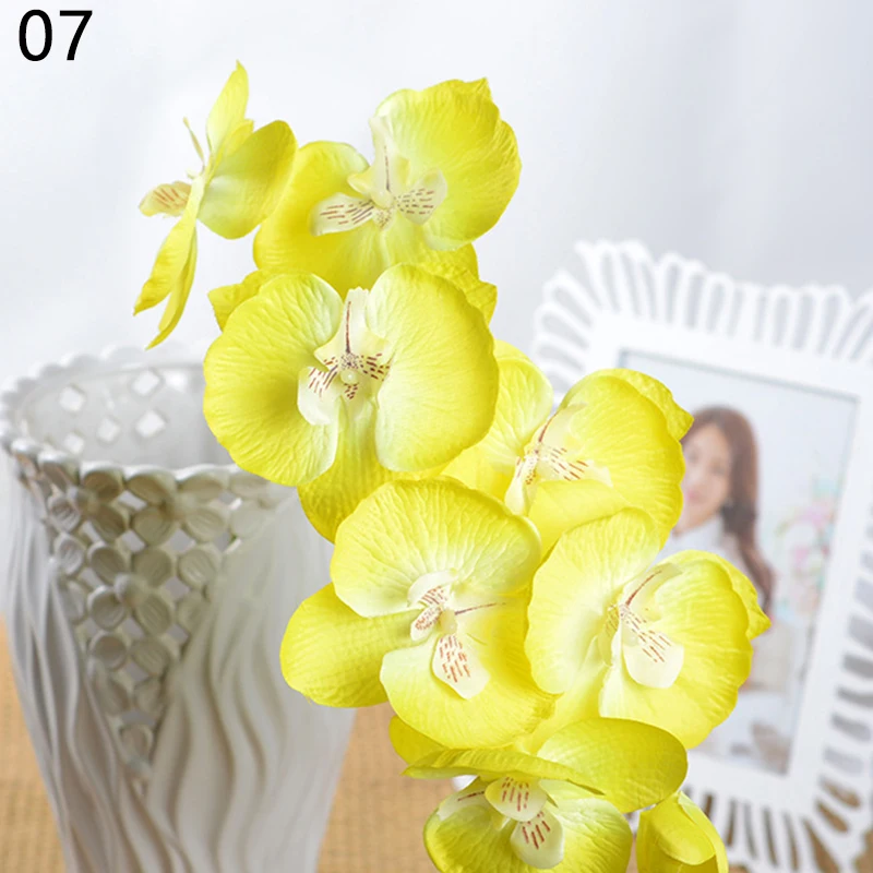 07 Искусственная Орхидея, бабочка DIY шелк искусственный букет цветов домашние Свадебные украшения домашний декор - Цвет: 07