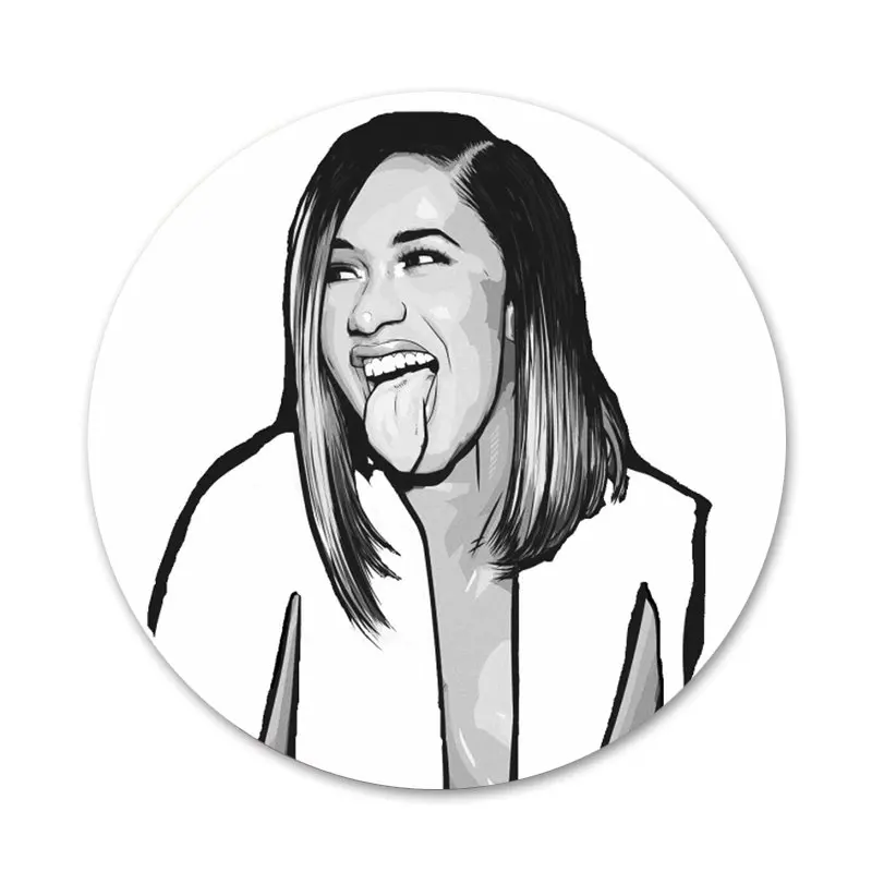 58 мм Рэп певица Карди B значок для одежды рюкзак украшение подарок