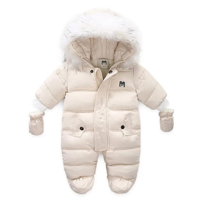 Beige Ircomll/зимняя одежда для новорожденных; комбинезон с капюшоном для малышей; флисовая одежда для мальчиков и девочек; Осенние Комбинезоны; Верхняя одежда для детей - Цвет: Beige
