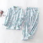Натуральный хлопок пижамный комплект для женщин Pyjama и мультяшным изображением 