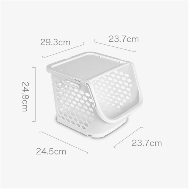 

Kitchen Stackable Desktop Plastic Storage Basket Toys Dirty Clothe Storage Basket Kitchen Fruit Vegetable Snack Storage Basket