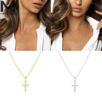 mc 925 sterling silver cross long chain bijoux necklace fashion sweater chain necklace fashion simple jewelry for women collar