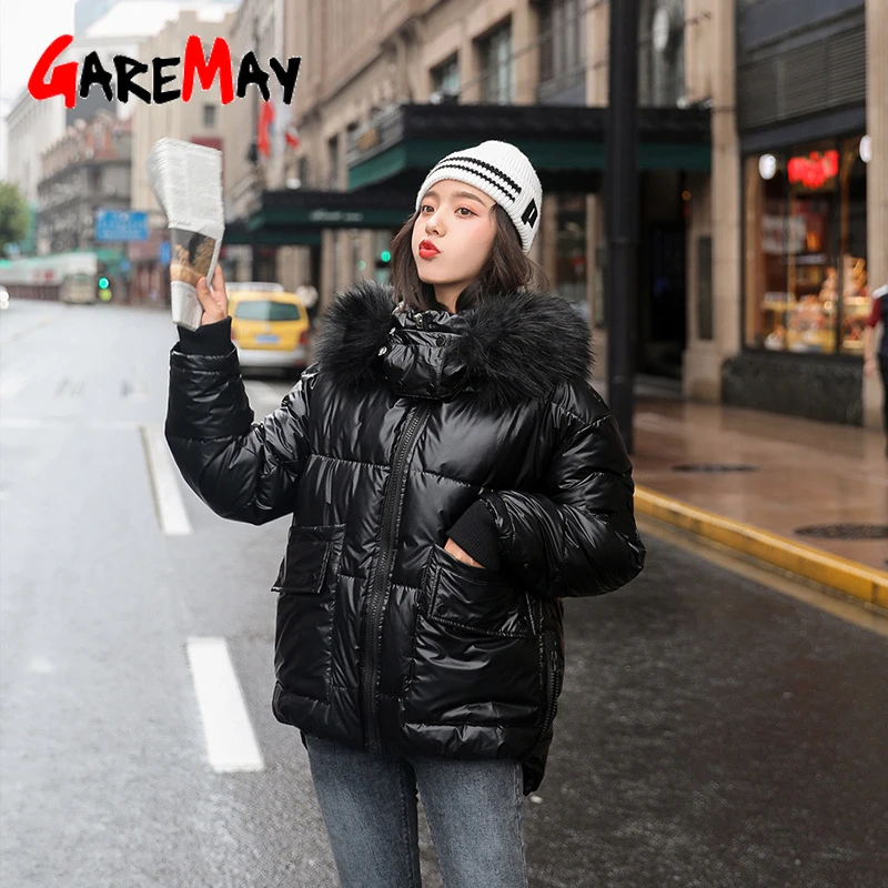 Женские пуховики куртки теплые женские с капюшоном и меховым воротником 2020