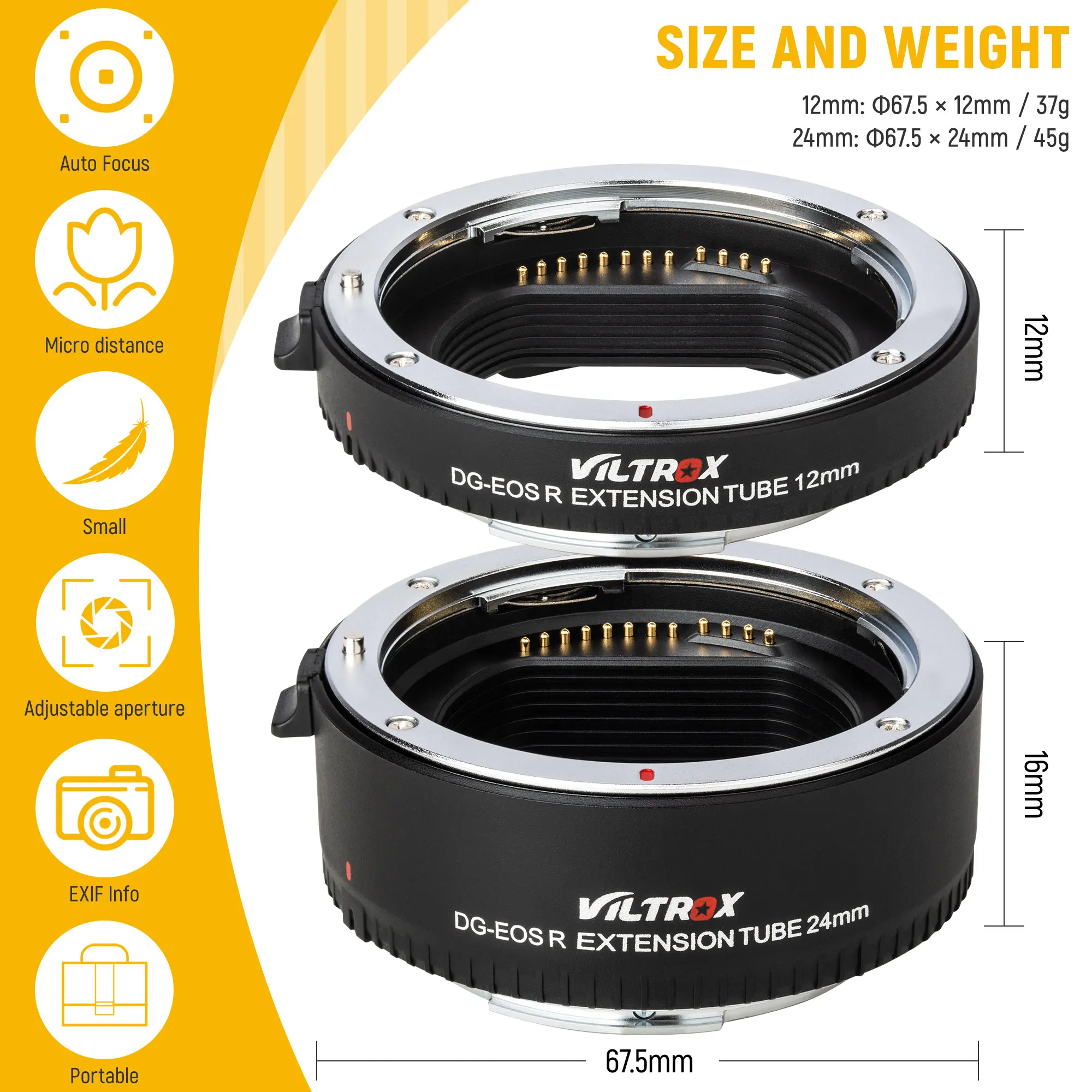 Viltrox DG EOS R Удлинительное макрокольцо для автоматического Крепление адаптер
