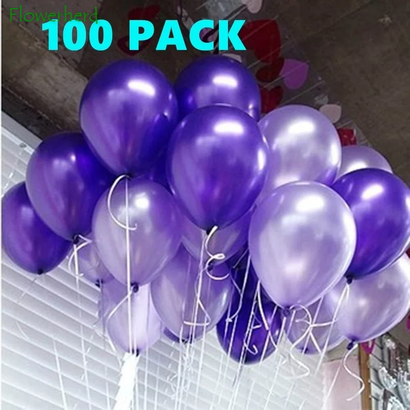

100 упаковок Фиолетовый Семена светильник фиолетовые шары смешанных 10 дюймов латексные перламутровые шары с гелием для Одежда для свадьбы, д...