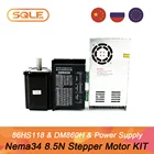 Шаговый двигатель с открытым контуром Nema34 86HS118-6004A14 8,5 нм 5,6 а с 14-миллиметровым валом и драйвером DM860H и 400W60V6.7A, маршрутизатор с ЧПУ