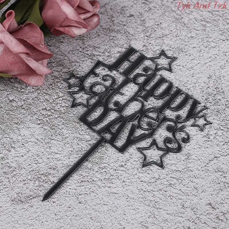 

Happy Father's Day Acrylic Cake Topper Star Dad Birthday Cupcake Topper For Father Birthday Party Cake Decorating Supplies