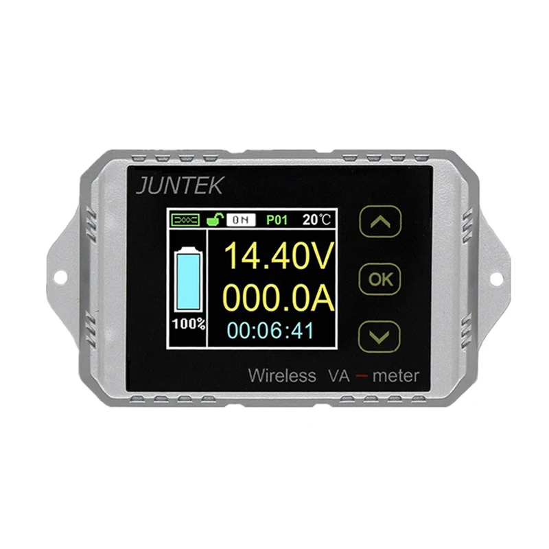 

Wireless Voltage Ammeter Coulomb Counter Wireless Screen DC Power Meter Battery Capacity Management Measuring Time Temperature