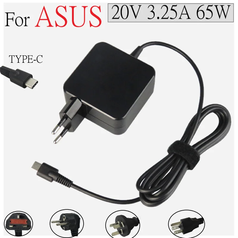 

20V 3.25A 65 Вт USB-C Тип-C адаптер переменного тока для Asus ZenBook 14 UX425JA UX435EA UX435EG UM425IA Зарядное устройство для ASUS ZenBook S UX393JA