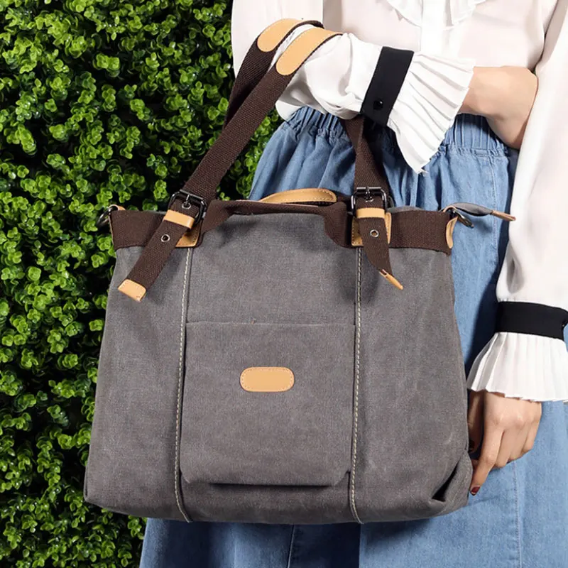 

Women Spring Summer Canvas Bag Modern Design Shoulder Crossbody Messenger Bag Large-capacity Tote Bag Shopper Sac A Main Bolsos