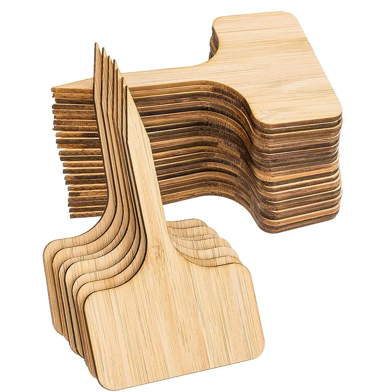 

Популярные бамбуковые этикетки для растений, экологически чистые Т-образные деревянные маркеры для растений, садовые маркеры для семян, ко...