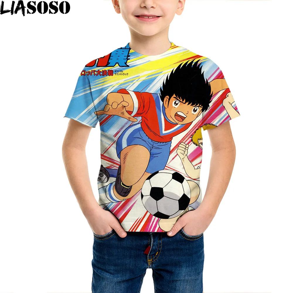 

Captain Tsubasa Kids Harajuku Shirts Fashion Child Clothes T Shirt 3D Print Clothes Sports Brand World Cup Football Baby T-shirt