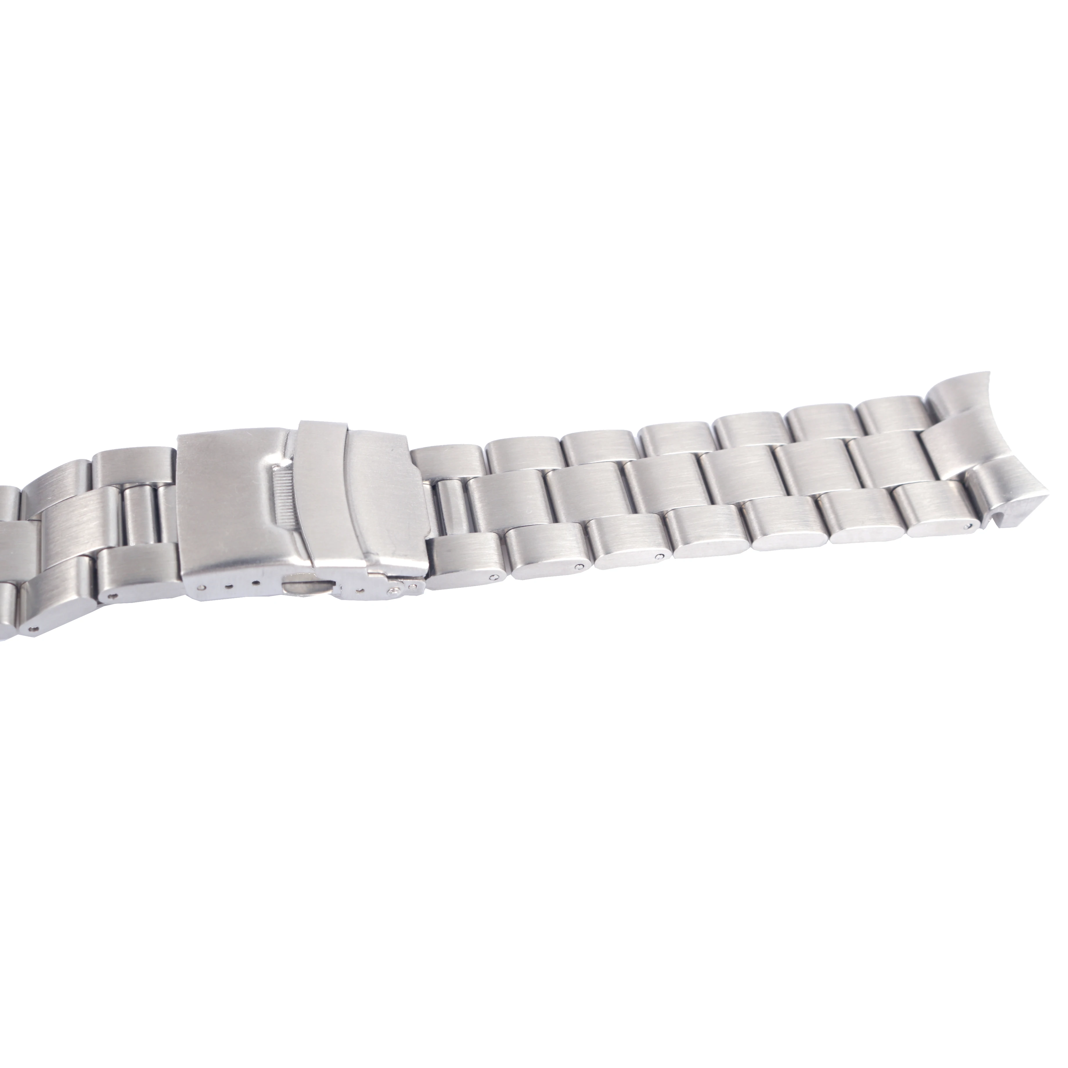 CARLYWET 22mm Sliver All Brush Stainless Steel Wrist Watch band Replacement Metal Watchband Bracelet Double Push Clasp For Seiko