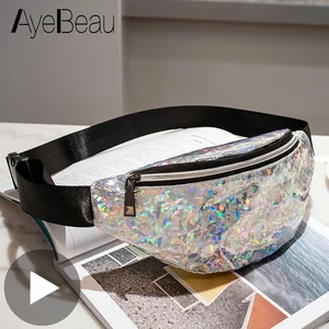 Поясная голографическая сумка для мужчин и женщин, забавная Серебристая Сумочка через плечо для бедер и живота