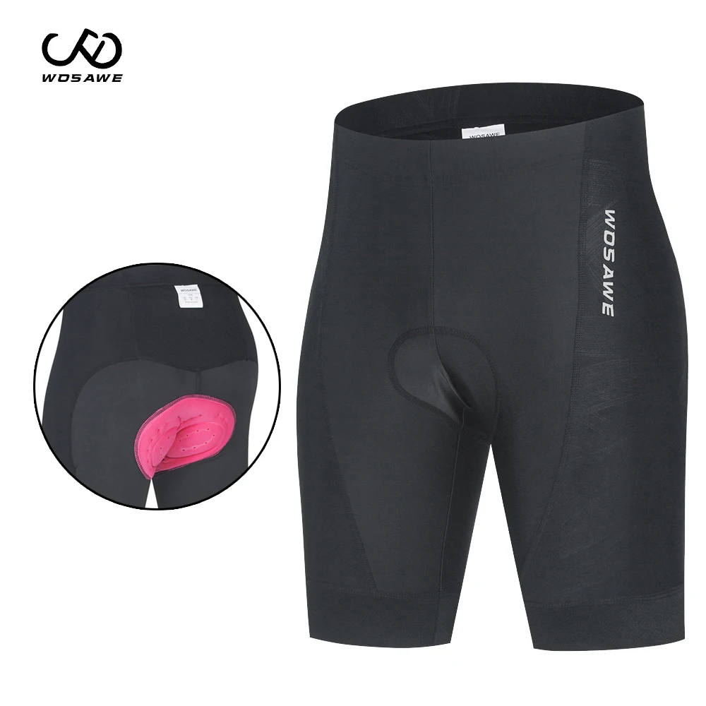 

WOSAWE Women MTB bike tight Shorts with Paddeda Mesh Breathable shockproof Fine pattern Female Bicycle cycling shorts