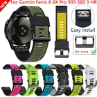 Силиконовый быстросъемный ремешок для наручных часов Garmin Fenix 6X Pro, легко регулируемый ремешок для часов Fenix 6 5 Plus 935