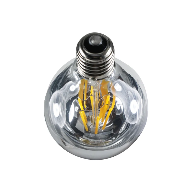 G80 E27 6 Вт, бесплатно послана по срочной доставке светодиодная нить COB led лампочки 110v 220v затемнения Глобус эдиссона серебристого цвета с зеркальным напылением бестеневая лампа E 27 26 Освещение