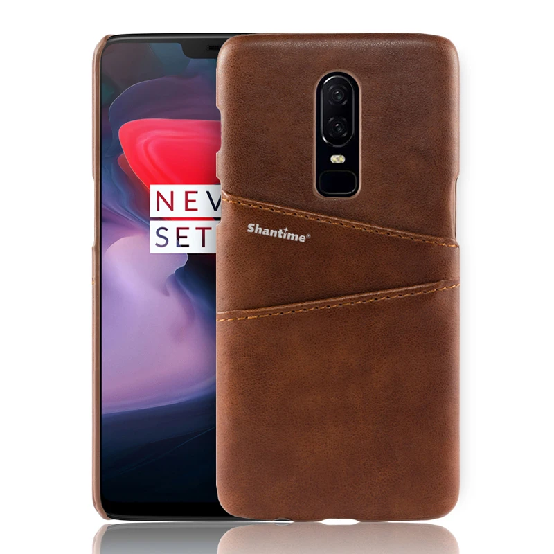 BROWN Обложка на заднюю панель из искусственной кожи для Oneplus 6, чехол-кошелек для Oneplus 2, деловой чехол для Oneplus 6 T, отделение для карт, чехол для телефона - Цвет: BROWN